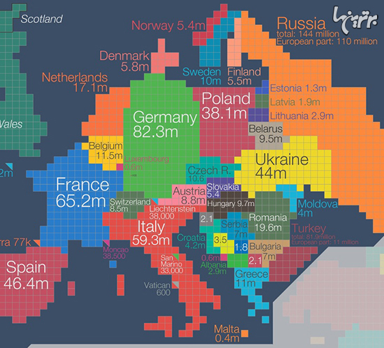 اگر اندازه هر کشور متناسب با جمعیتش بود چه می شد؟